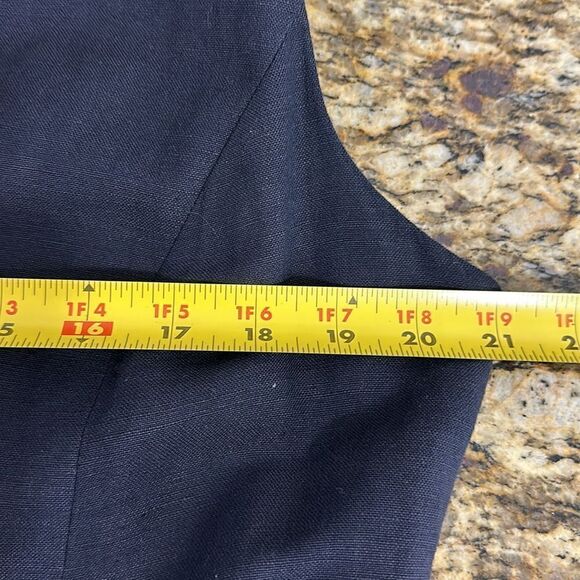 For Pete’s Sake Linen Blend Black Button Front Sleeveless Dress Size 14 - Picture 6 of 9